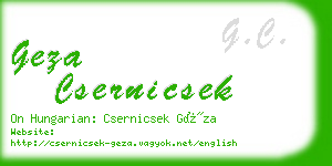 geza csernicsek business card